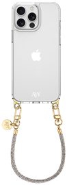 AVY Apple iPhone 13 Pro Max Hoesje Met Koord 30CM Silver Spark