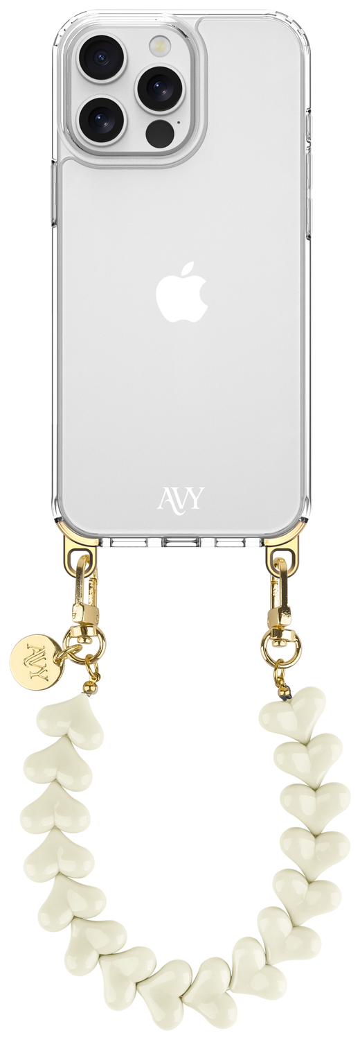 AVY Apple iPhone 13 Pro Max Hoesje Met Koord 30CM Cupid Beige afbeelding 1
