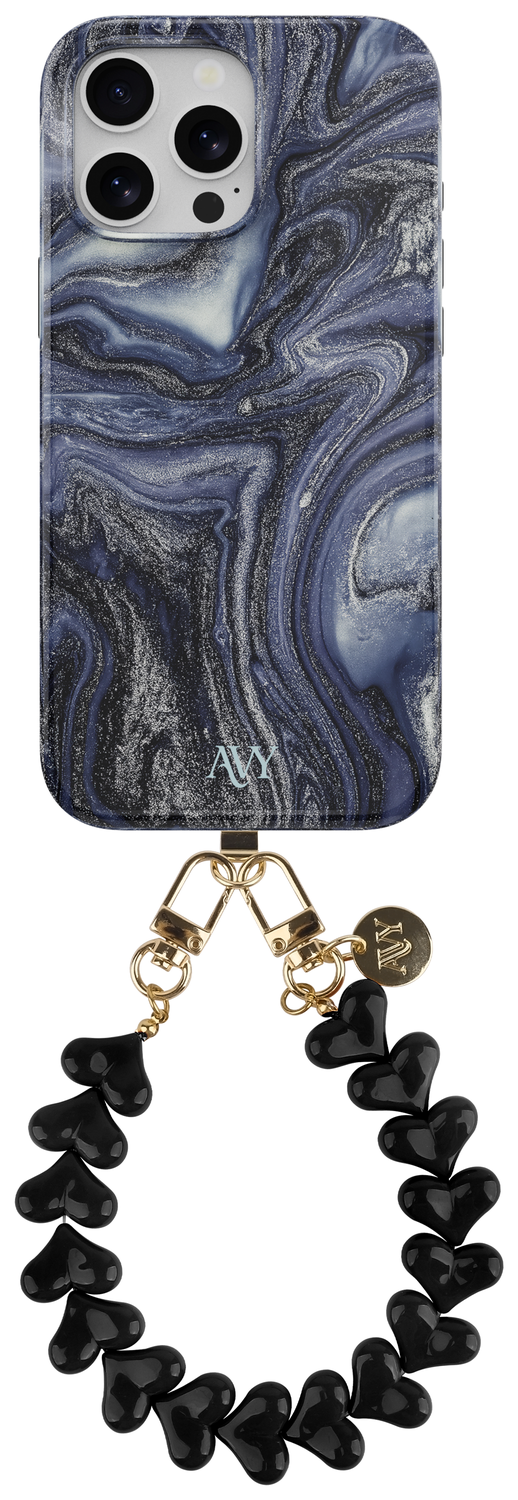 AVY Apple iPhone 13 Pro Max MagSafe Hoesje met Koord 30CM Marmer Hearts afbeelding 1