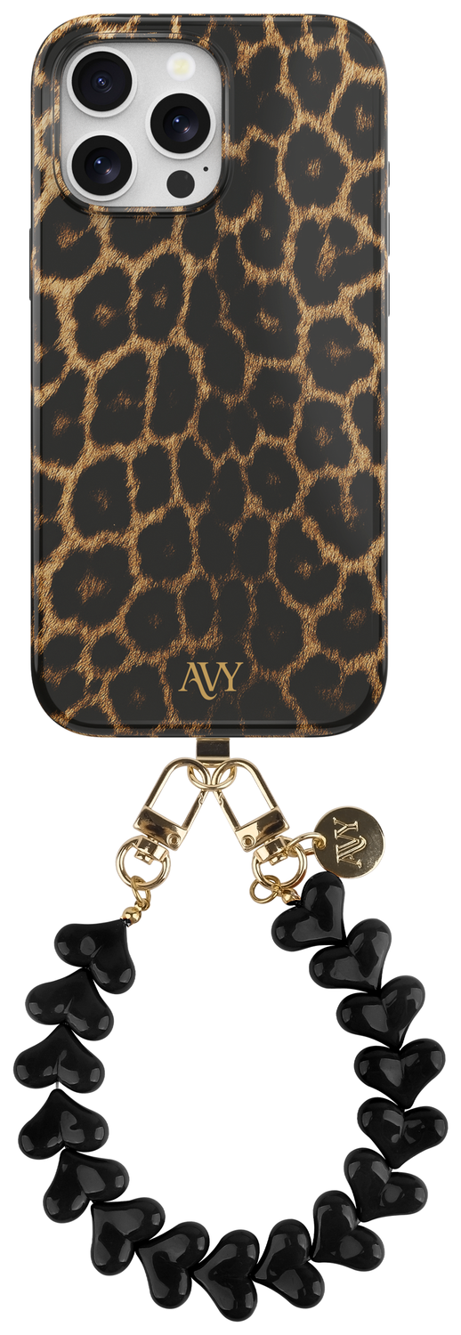 AVY Apple iPhone 13 Pro Max MagSafe Hoesje met Koord 30CM Panther Hearts afbeelding 1