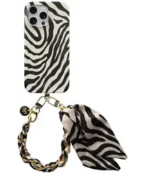 AVY Apple iPhone 13 Pro Max MagSafe Hoesje met Koord 32CM Serengeti Zebra afbeelding