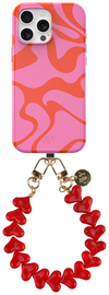 AVY Apple iPhone 13 Pro Max MagSafe Hoesje met Koord 30CM Rose Hearts afbeelding