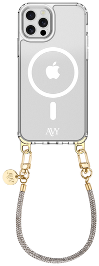 AVY Apple iPhone 12 Pro Max Hoesje met Koord & MagSafe 30CM Silver Spark afbeelding 1