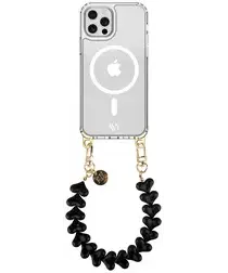 AVY Apple iPhone 12 Pro Max Hoesje met Koord & MagSafe 30CM Cupid Black afbeelding