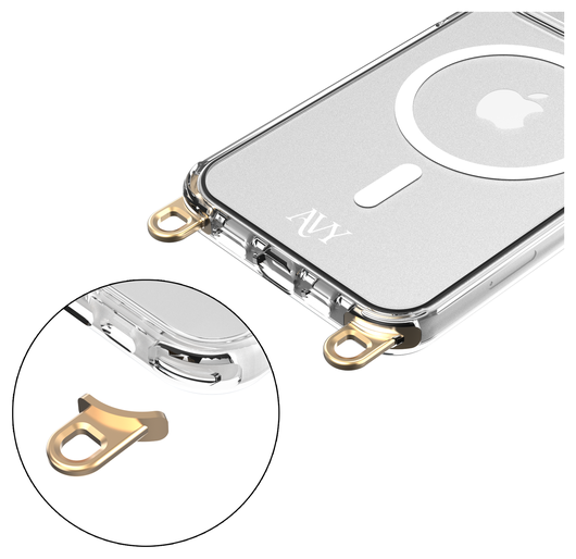 AVY Apple iPhone 12 Pro Max Hoesje met Koord & MagSafe 30CM Cupid Black afbeelding 10