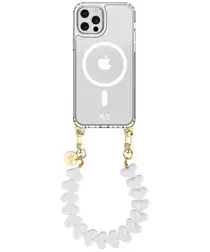 AVY Apple iPhone 12 Pro Max Hoesje met Koord & MagSafe 30CM Cupid White afbeelding