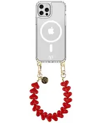 AVY Apple iPhone 12 Pro Max Hoesje met Koord & MagSafe 30CM Cupid Red afbeelding