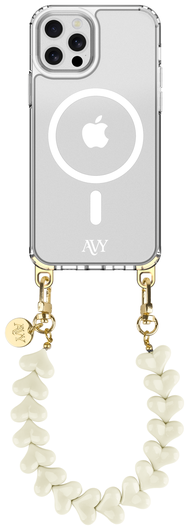 AVY Apple iPhone 12 Pro Max Hoesje met Koord & MagSafe 30CM Cupid Beige afbeelding 1