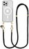AVY Apple iPhone 12 Pro Max Hoesje met Koord & MagSafe 130CM Tressé Black afbeelding 1