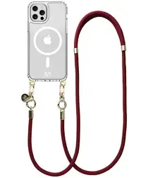 AVY Apple iPhone 12 Pro Max Hoesje met Koord & MagSafe 130CM Tressé Red afbeelding
