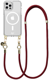 AVY Apple iPhone 12 Pro Max Hoesje met Koord & MagSafe 130CM Tressé Red