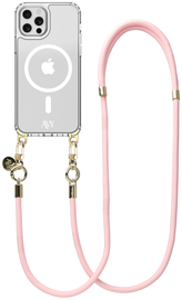 AVY Apple iPhone 12 Pro Max Hoesje met Koord & MagSafe 130CM Tressé Pink