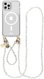 AVY Apple iPhone 12 Pro Max Hoesje met Koord & MagSafe Set Perla Chic