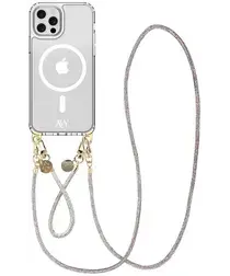 AVY Apple iPhone 12 Pro Max Hoesje met Koord & MagSafe Set Silver Spark afbeelding