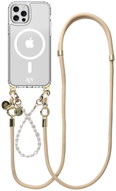 AVY Apple iPhone 12 Pro Max Hoesje met Koord & MagSafe Set Pearl & Rope Beige