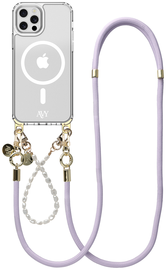 AVY Apple iPhone 12 Pro Max Hoesje met Koord & MagSafe Set Pearl & Rope Purple