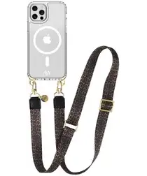 AVY Apple iPhone 12 Pro Max Hoesje met Koord & MagSafe 130CM Panthera Chic afbeelding