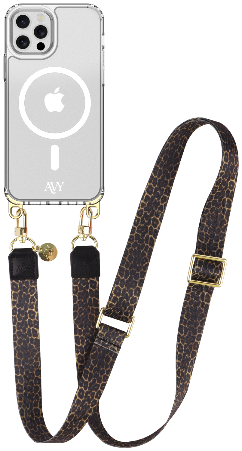AVY Apple iPhone 12 Pro Max Hoesje met Koord & MagSafe 130CM Panthera Chic afbeelding 1