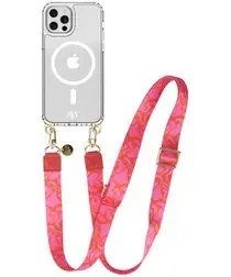 AVY Apple iPhone 12 Pro Max Hoesje met Koord & MagSafe 130CM Rosé Twist afbeelding