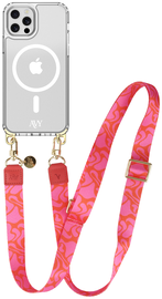 AVY Apple iPhone 12 Pro Max Hoesje met Koord & MagSafe 130CM Rosé Twist
