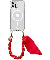 AVY Apple iPhone 12 Pro Max Hoesje met Koord & MagSafe 32CM Rosé Twist afbeelding