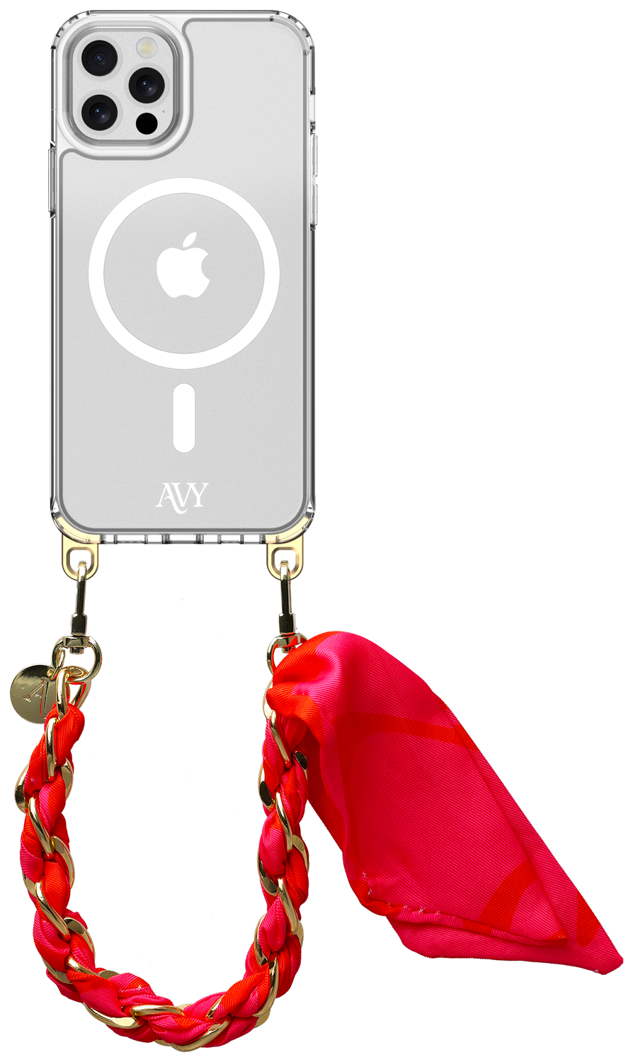 AVY Apple iPhone 12 Pro Max Hoesje met Koord & MagSafe 32CM Rosé Twist afbeelding 1