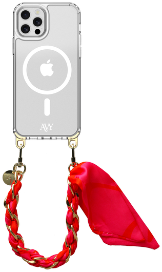 AVY Apple iPhone 12 Pro Max Hoesje met Koord & MagSafe 32CM Rosé Twist afbeelding 1