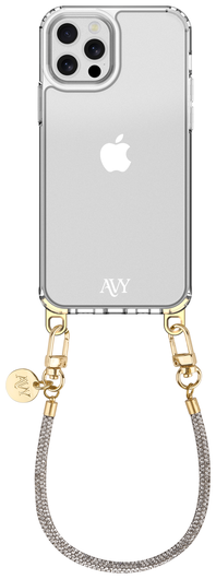 AVY Apple iPhone 12 Pro Max Hoesje Met Koord 30CM Silver Spark afbeelding 1