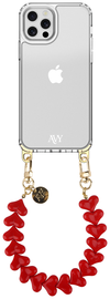 AVY Apple iPhone 12 Pro Max Hoesje Met Koord 30CM Cupid Red afbeelding