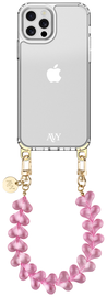 AVY Apple iPhone 12 Pro Max Hoesje Met Koord 30CM Cupid Clear Pink