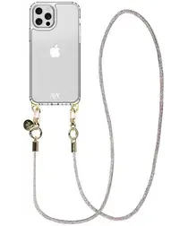 AVY Apple iPhone 12 Pro Max Hoesje Met Koord 120CM Silver Spark Long afbeelding