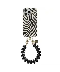 AVY Apple iPhone 12 Pro Max MagSafe Hoesje met Koord 30CM Zebra Hearts afbeelding