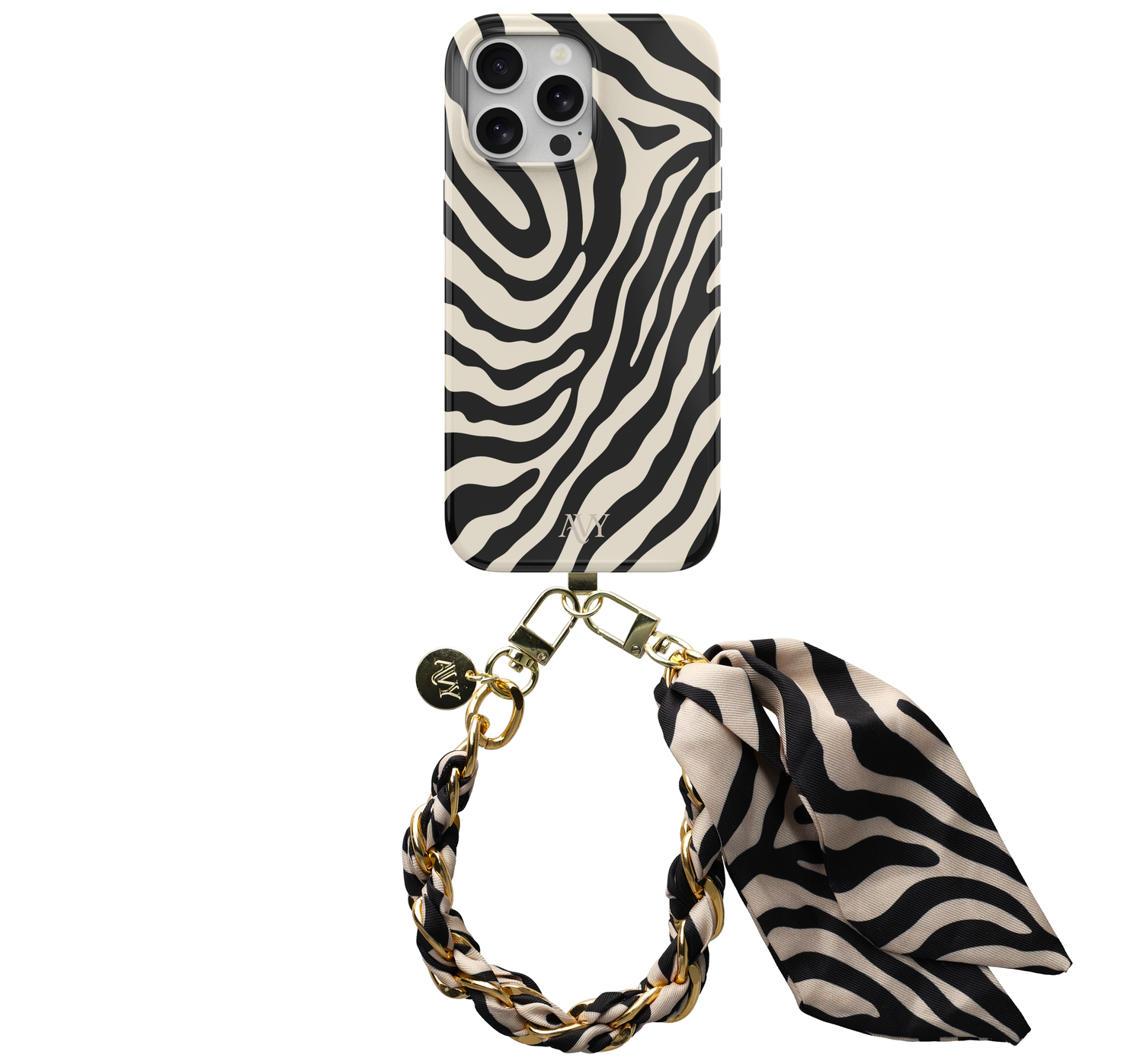 AVY Apple iPhone 12 Pro Max MagSafe Hoesje met Koord 32CM Serengeti Zebra afbeelding 1