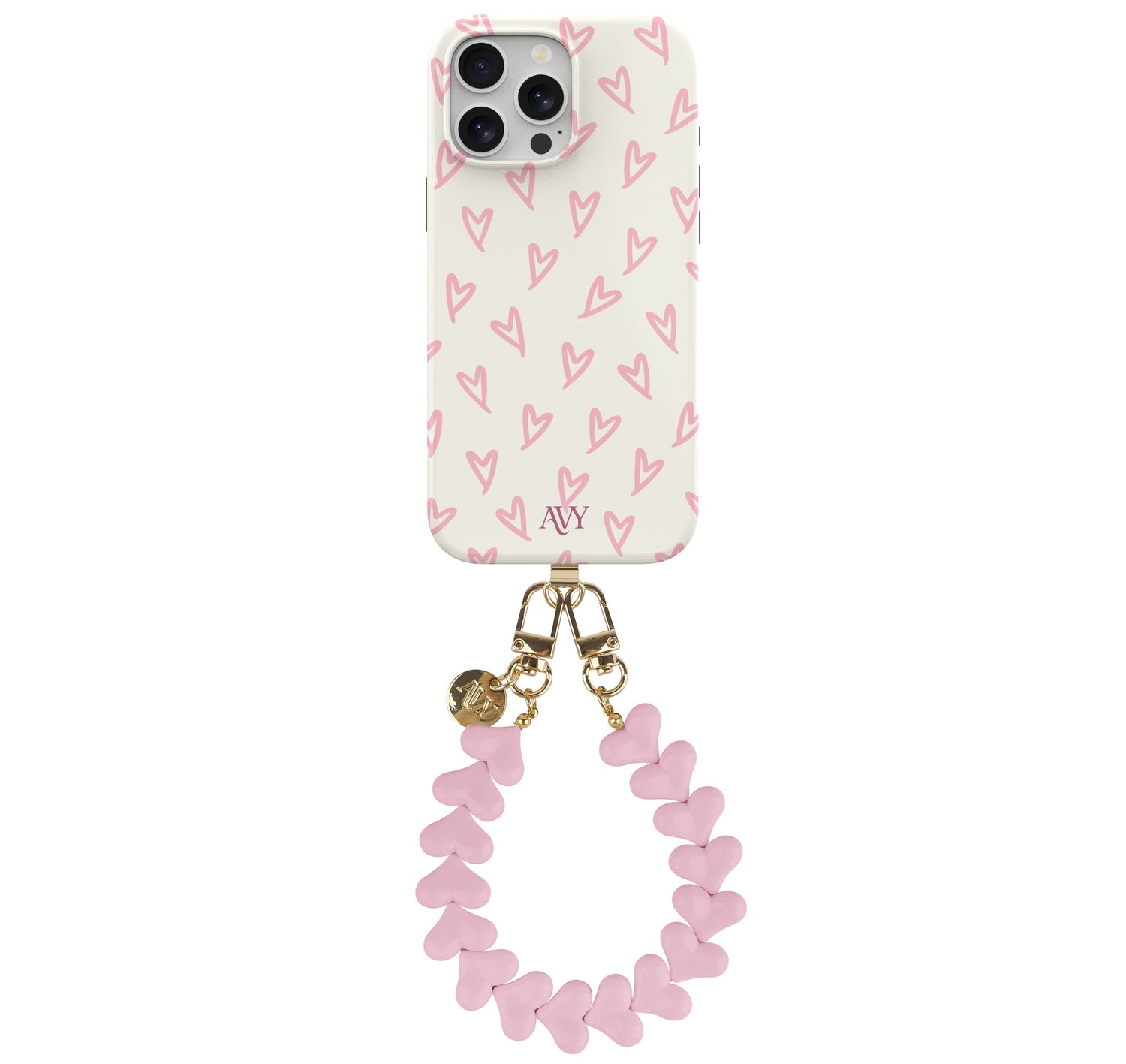 AVY Apple iPhone 12 Pro Max MagSafe Hoesje met Koord 30CM Cupid Hearts afbeelding 1
