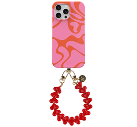 AVY Apple iPhone 12 Pro Max MagSafe Hoesje met Koord 30CM Rose Hearts afbeelding