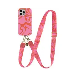 AVY Apple iPhone 12 Pro Max MagSafe Hoesje met Koord 130CM Rosé Twist afbeelding