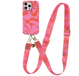 AVY Apple iPhone 12 Pro Max MagSafe Hoesje met Koord 130CM Rosé Twist