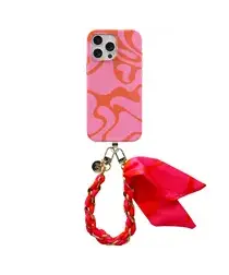 AVY Apple iPhone 12 Pro Max MagSafe Hoesje met Koord 32CM Rosé Twist afbeelding
