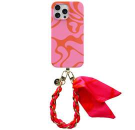 AVY Apple iPhone 12 Pro Max MagSafe Hoesje met Koord 32CM Rosé Twist afbeelding