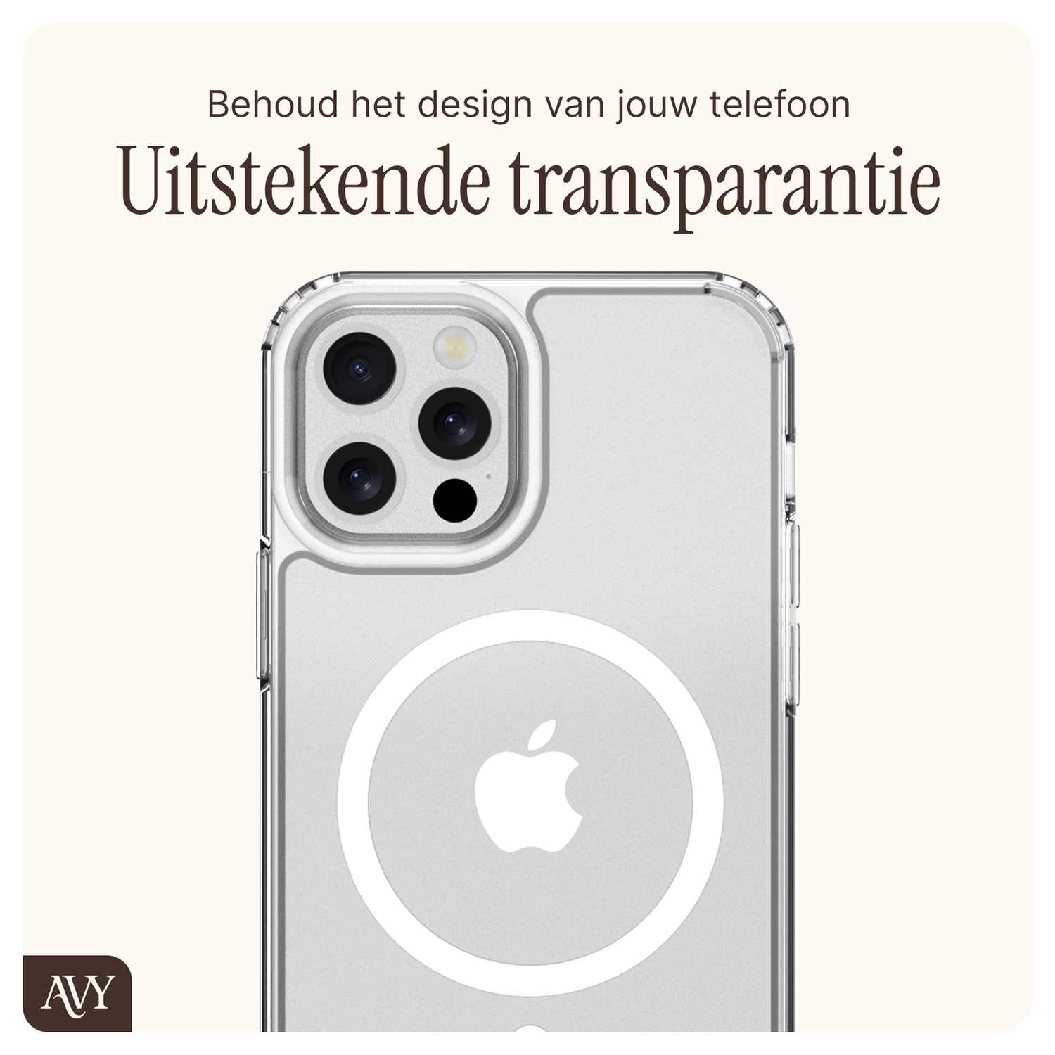 AVY Apple iPhone 12 / 12 Pro MagSafe Hoesje met Koord 30CM Cupid Black afbeelding 5