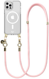AVY Apple iPhone 12 / 12 Pro Hoesje met Koord & MagSafe 130CM Tressé Pink