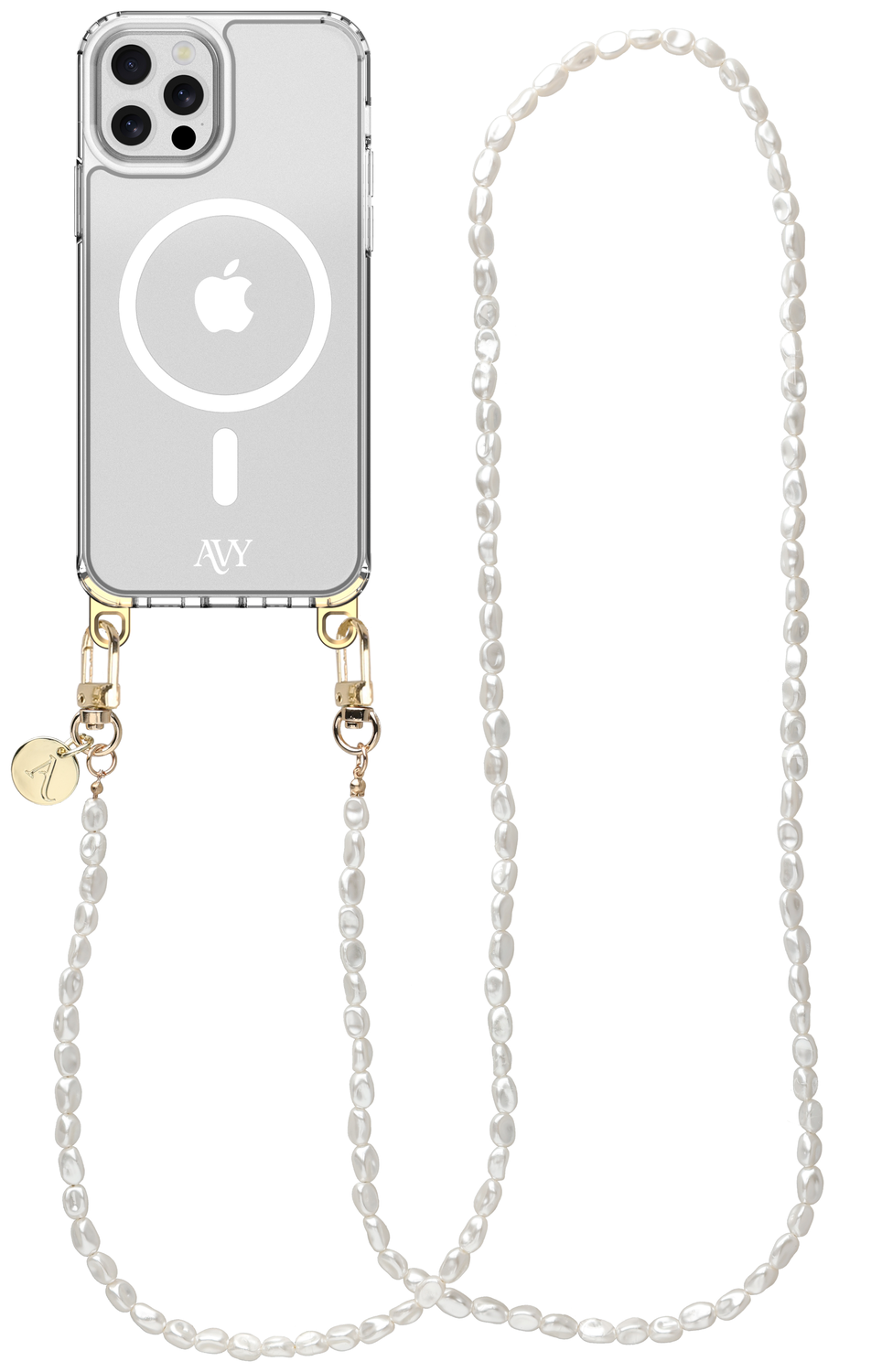 AVY Apple iPhone 12 / 12 Pro Hoesje met Koord & MagSafe 120CM Perla Chic Long afbeelding 1