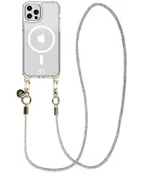 AVY Apple iPhone 12 / 12 Pro Hoesje met Koord & MagSafe 120CM Silver Spark Long afbeelding