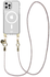 AVY Apple iPhone 12 / 12 Pro Hoesje met Koord & MagSafe 120CM Silver Spark Long