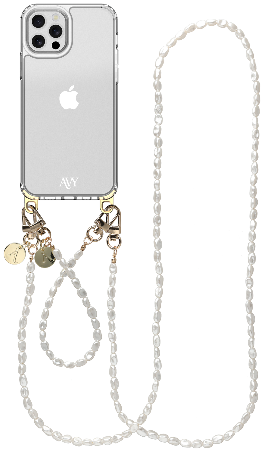 AVY Apple iPhone 12 / 12 Pro Hoesje met Koord & MagSafe Set Perla Chic afbeelding 1