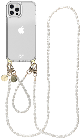 AVY Apple iPhone 12 / 12 Pro Hoesje met Koord & MagSafe Set Perla Chic afbeelding 1