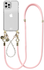 AVY Apple iPhone 12 / 12 Pro Hoesje met Koord & MagSafe Set Pearl & Rope Pink