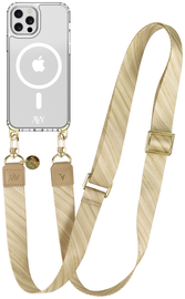 AVY Apple iPhone 12 / 12 Pro Hoesje met Koord & MagSafe 130CM Aurum Gold