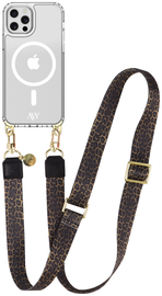 AVY Apple iPhone 12 / 12 Pro Hoesje met Koord & MagSafe 130CM Panthera Chic