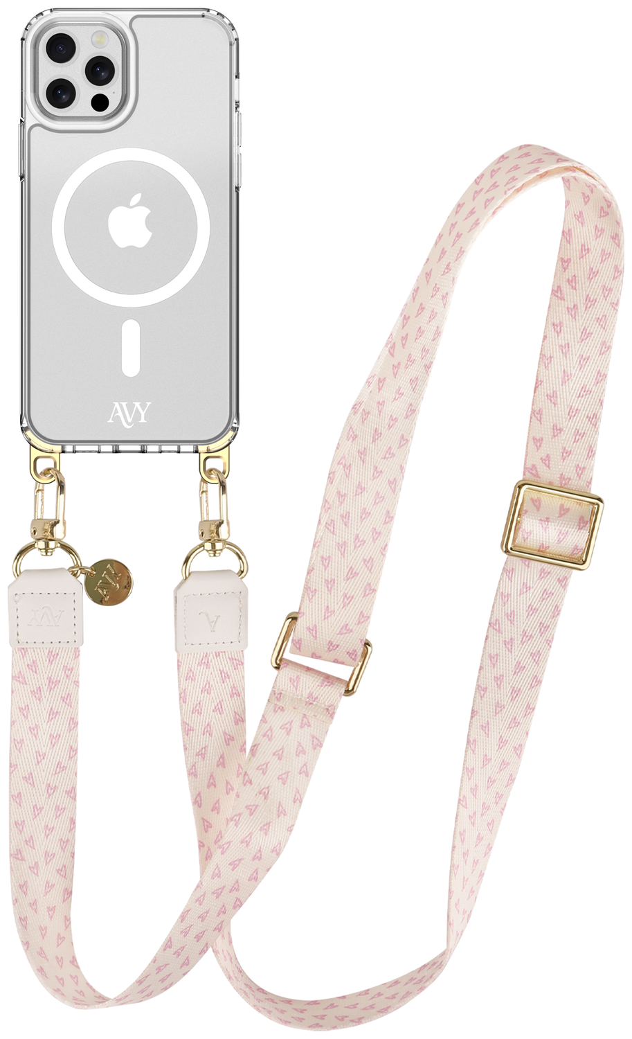 AVY Apple iPhone 12 / 12 Pro Hoesje met Koord & MagSafe 130CM Cupid Blush afbeelding 1